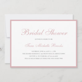 Einfache Dusty Rose Rosa Elegantes Brautparty Einladung