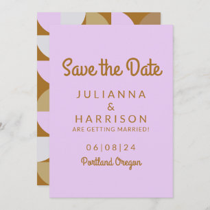 Einfache dynamische, geometrische Lilac- und Rust- Save The Date