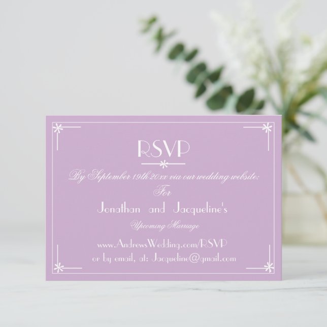 Einfache E-Mail-UAWG-Antwort-Karte für Hochzeiten RSVP Karte (Stehend Vorderseite)