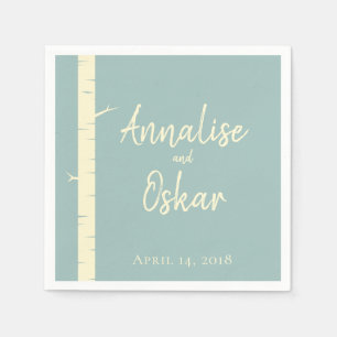 Einfache Eggshell Blue Birch Wedding Table Napkins Serviette