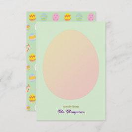 Einfache Ei & Osterlackierte Eier Muster Grün Dankeskarte