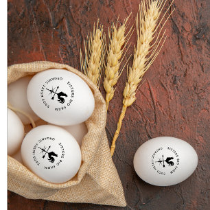 Einfache Eier aus schwarzem und weißem Individuell Gummistempel