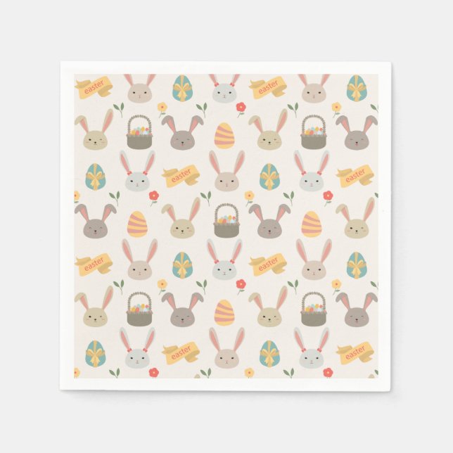 Einfache Eier und Bunnies Ostern | Serviette (Vorderseite)