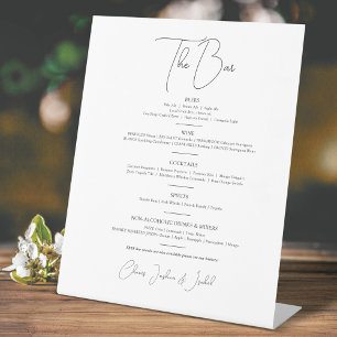 Einfache einfache Bar für Hochzeitsgetränke Sockelschild