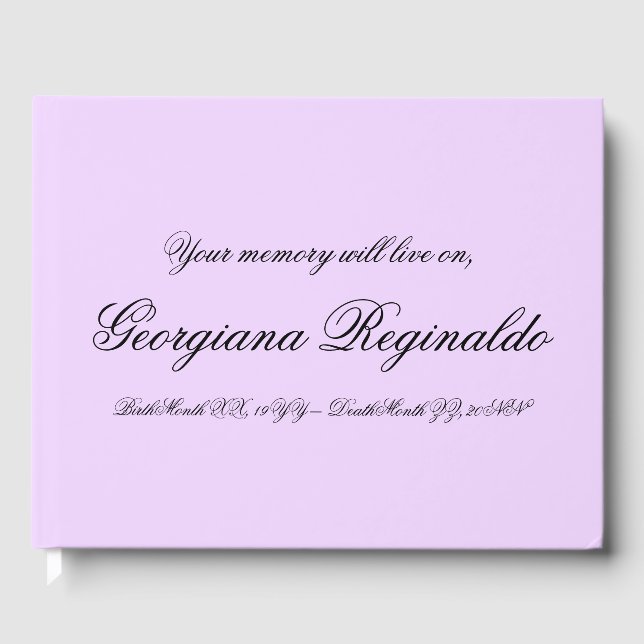 Einfache, einfache Gästebuch (Vorderseite)