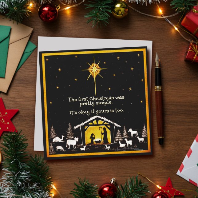 Einfache Einfache Heiligabhändigkeit Feiertagskarte (Von Creator hochgeladen)