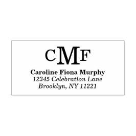 Einfache einfache, moderne 3 Monogramm-Farbe Permastempel