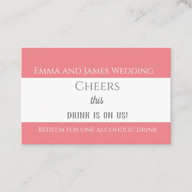 Einfache einfache rosa Brautgetränke Visitenkarte (Vorderseite)