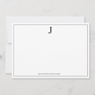 Einfache einfache Schwarze Monogramm-Quadratgrenze Mitteilungskarte