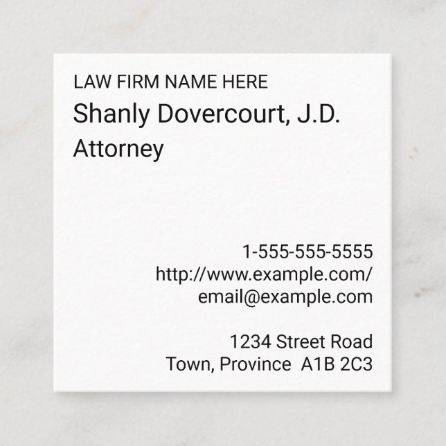 Einfache, einfache Visitenkarte (Vorderseite)