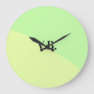 Einfache einfarbige Hinzufügen Name Text Monogramm Große Wanduhr