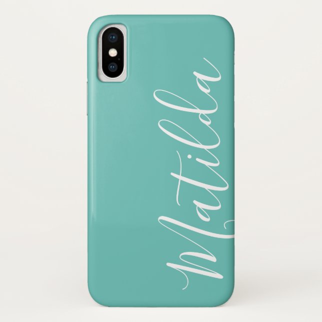 Einfache einfarbige personalisierte Name Case-Mate iPhone Hülle (Rückseite)