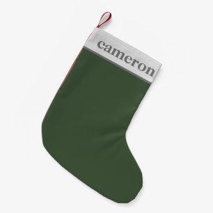 Einfache einfarbige personalisierte Namen Grün G Kleiner Weihnachtsstrumpf