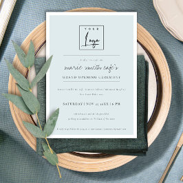 Einfache Einführung eines Blue-Logo-Geschäfts Dankeskarte