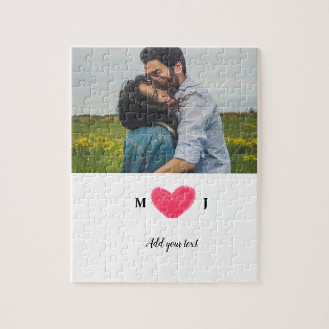 Einfache Eingabe Ihres Namens Foto Monogramm Puzzle (Vertikal)