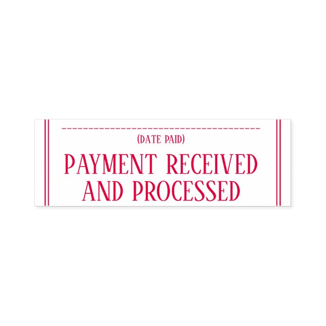 Einfache "EINGEGANGENE UND VERARBEITETE ZAHLUNG" Permastempel (Design)