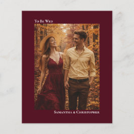 Einfache Einladung des Burgund-HAUSHALTS zum Hochz