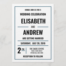 Einfache Einladung für moderne Hochzeiten