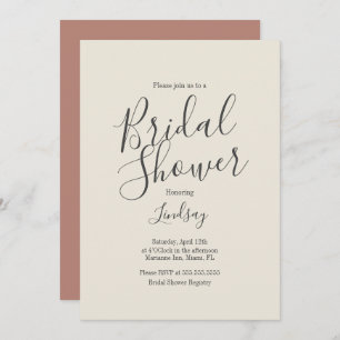 Einfache Einladung von Brautparty Earthy Tone