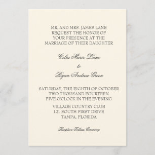 Einfache Einladung von Elfenbein