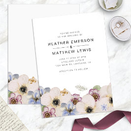 Einfache Einladung von Floral Boho Hochzeit