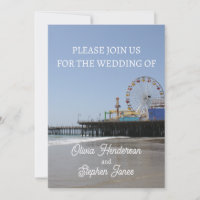Einfache Einladung von Santa Monica Pier Ferris Wh