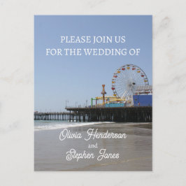 Einfache Einladung von Santa Monica Pier Ferris Wh Postkarte