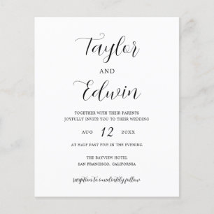 Einfache Einladung zu zeitgenössischen Hochzeiten Flyer