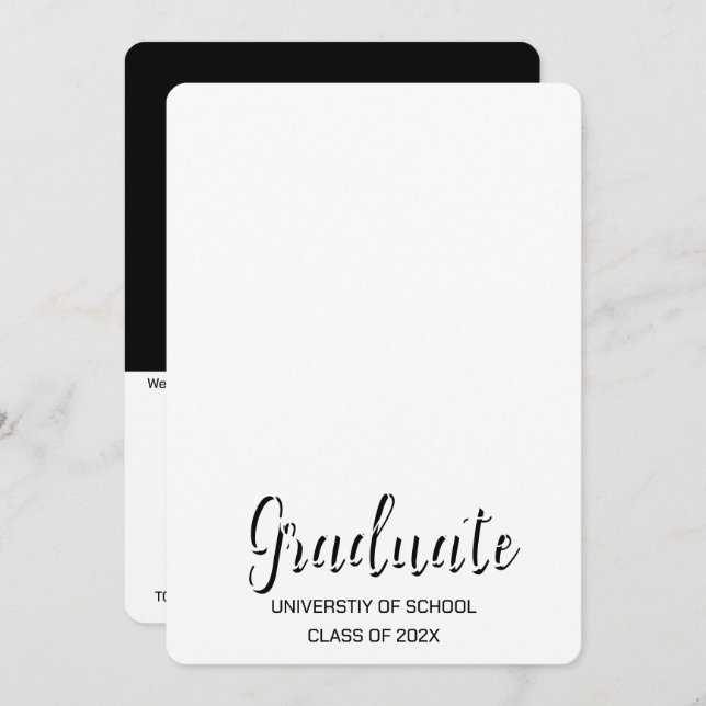 Einfache Einladung zu zwei Fotos Abschluss (Vorne/Hinten)