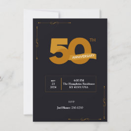 Einfache Einladung zum 50. Hochzeitstag Templat