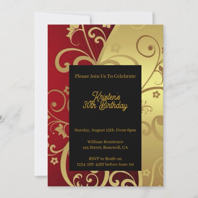 Einfache Einladung zum Geburtstag (Vorderseite)