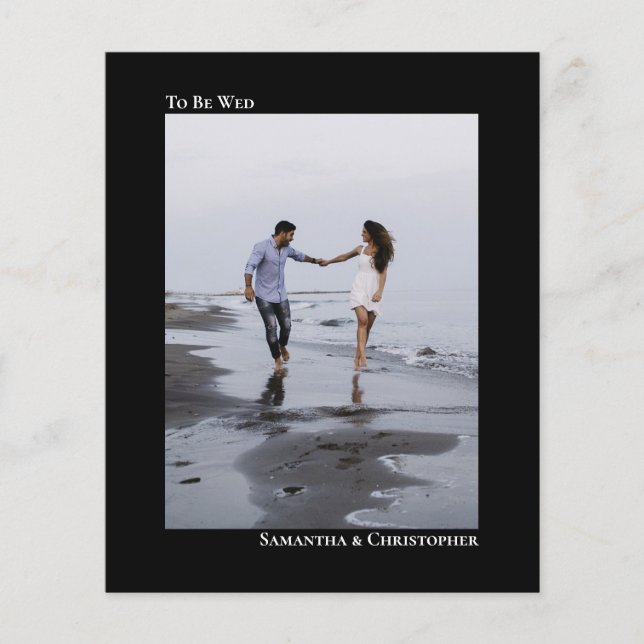 Einfache Einladung zum Hochzeitsfeiern im Black BU (Vorderseite)