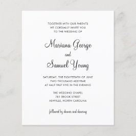 Einfache Einladung zum Hochzeitsfeiern in Schwarz 