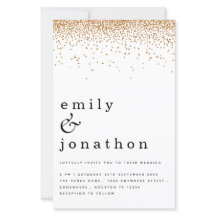 Einfache Einladung zum Hochzeitsfeiern mit Gold Gl