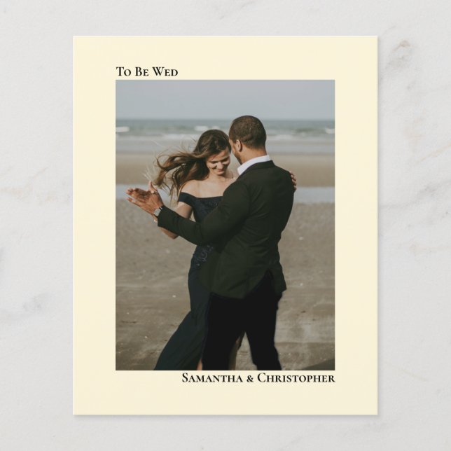 Einfache Einladung zum Hochzeitsfest im Elfenbein- (Vorderseite)