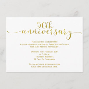 Einfache Einladung zur 50. Hochzeitstag-Feier