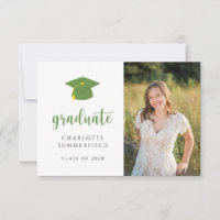Einfache Einladung zur Green Gold Graduation Cap T