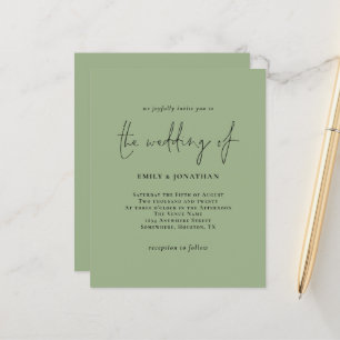 Einfache Einladung zur Green Wedding