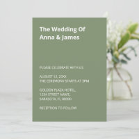 Einfache Einladung zur Grüne Hochzeit