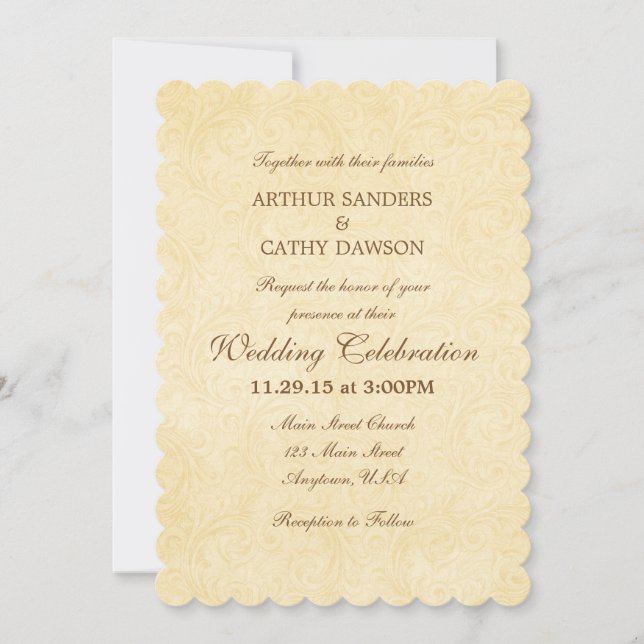 Einfache Einladung zur Hochzeit (Vorderseite)