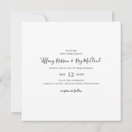 Einfache Einladung zur Hochzeit auf dem eleganten