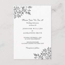 Einfache Einladung zur Hochzeit in Gray Nature