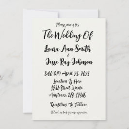 Einfache Einladung zur Hochzeit QR Code freundlich