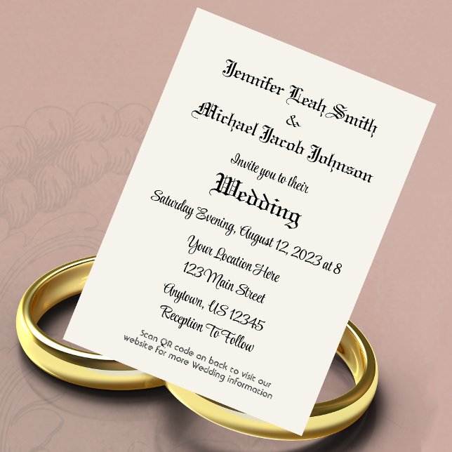 Einfache Einladung zur Hochzeit QR Code freundlich (Von Creator hochgeladen)