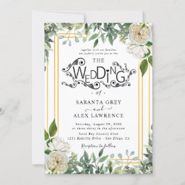 Einfache Einladung zur Hochzeit von Blume