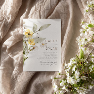 Einfache Einladung zur Hochzeit von Wildblumen