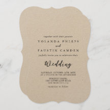 Einfache Einladung zur Hochzeitsfeier der klassisc