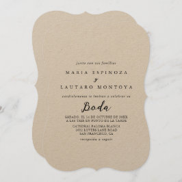 Einfache Einladung zur Hochzeitsfeier der klassisc