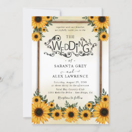 Einfache Einladung zur Sonnenblumenhochzeit
