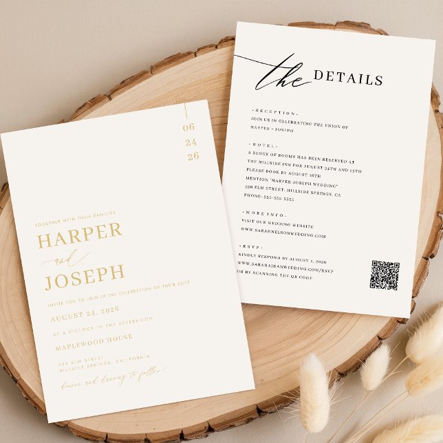 Einfache Einladungen für Hochzeiten mit QR-Code (Von Creator hochgeladen)